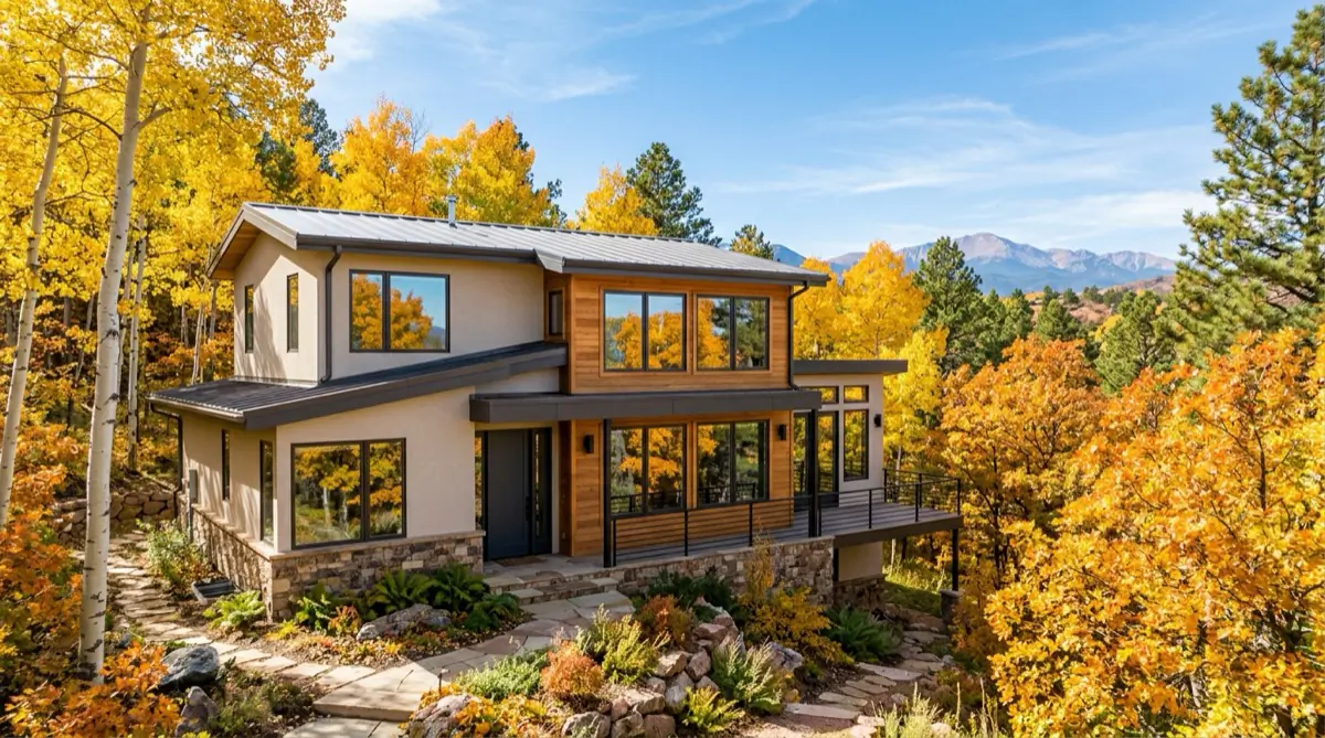 Beautiful Colorado Springs home with new windows surrounded by fall colors
